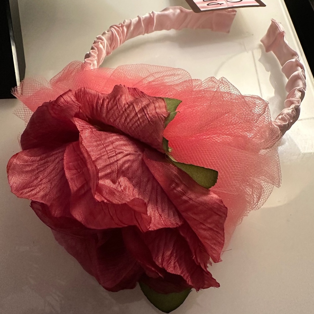 Girls Floral and Tulle Headband